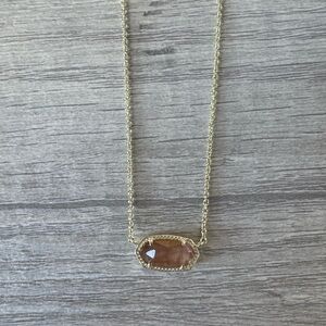 Kendra Scott Gold Necklace with Brown Pendant